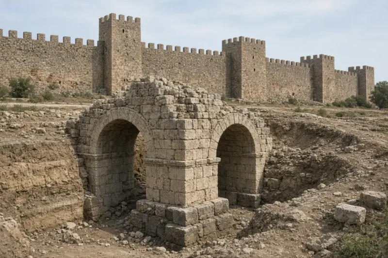 Hallan la puerta principal romana del campamento de Apulum en Rumanía