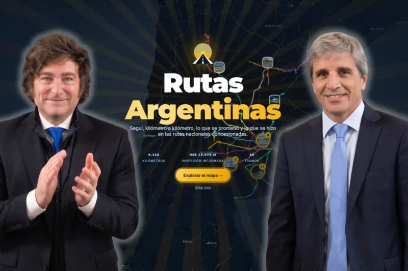 Un usuario creó un mapa para seguir el avance de las obras privadas en más de 9.000 kilómetros de rutas