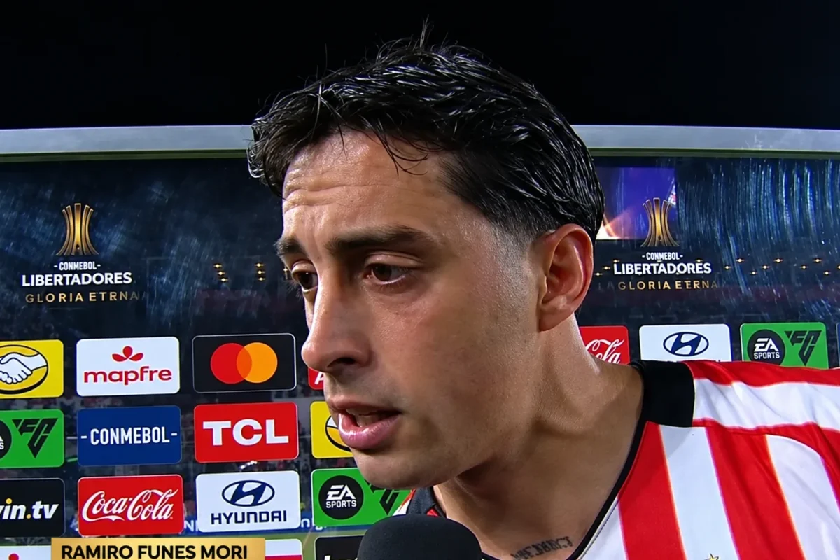 Ramiro Funes Mori tuvo un buen partido contra Flamengo y le tiró un palito a la hinchada de River