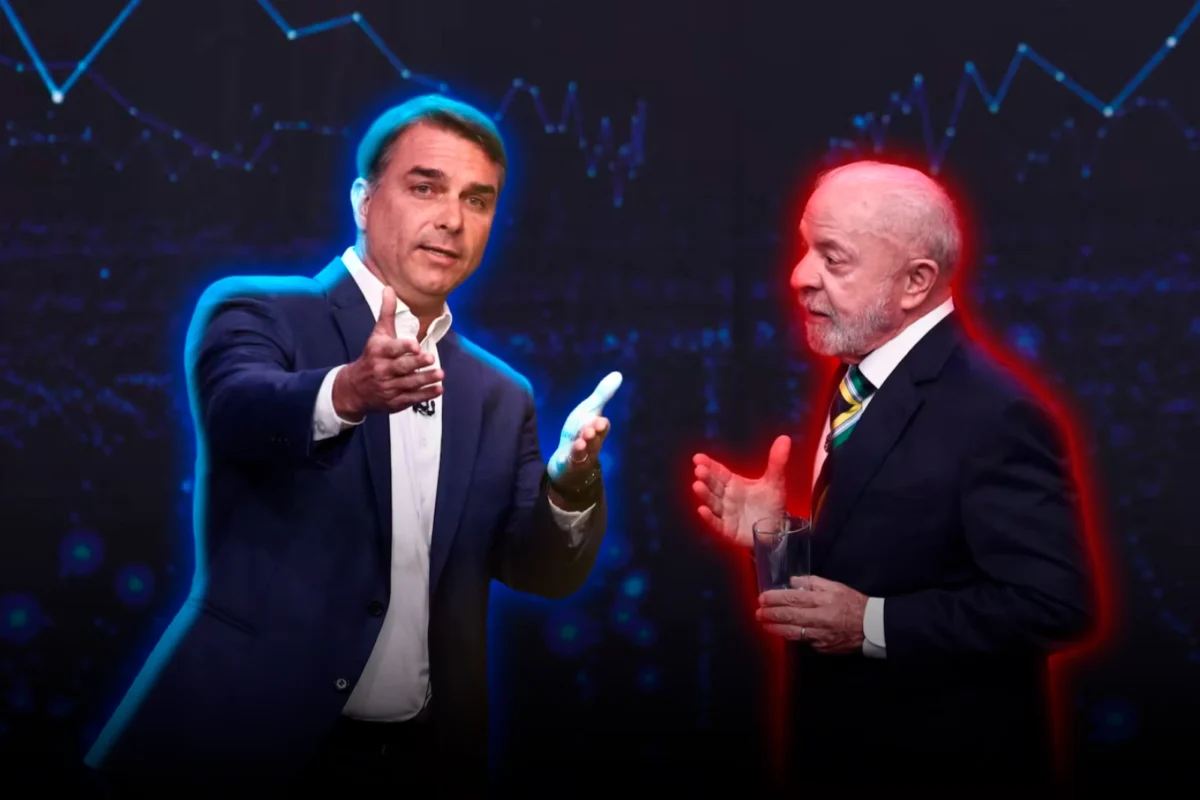 Flavio bolsonaro en pleno debate: «Lula, tus políticas no sirven si das con una mano y quitás con los nueve dedos»