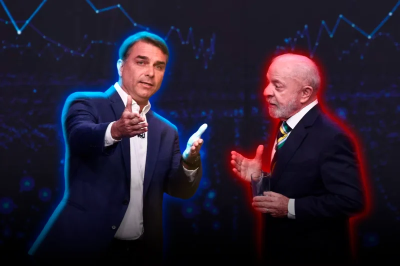 Flavio bolsonaro en pleno debate: «Lula, tus políticas no sirven si das con una mano y quitás con los nueve dedos»