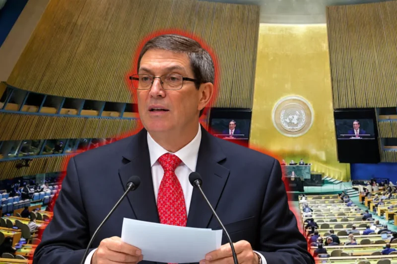El canciller del régimen cubano intentó subir al escenario durante el cruce con Mike Waltz en la ONU