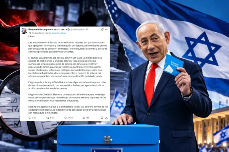 Benjamin Netanyahu denunció un fraude electoral masivo en las elecciones
